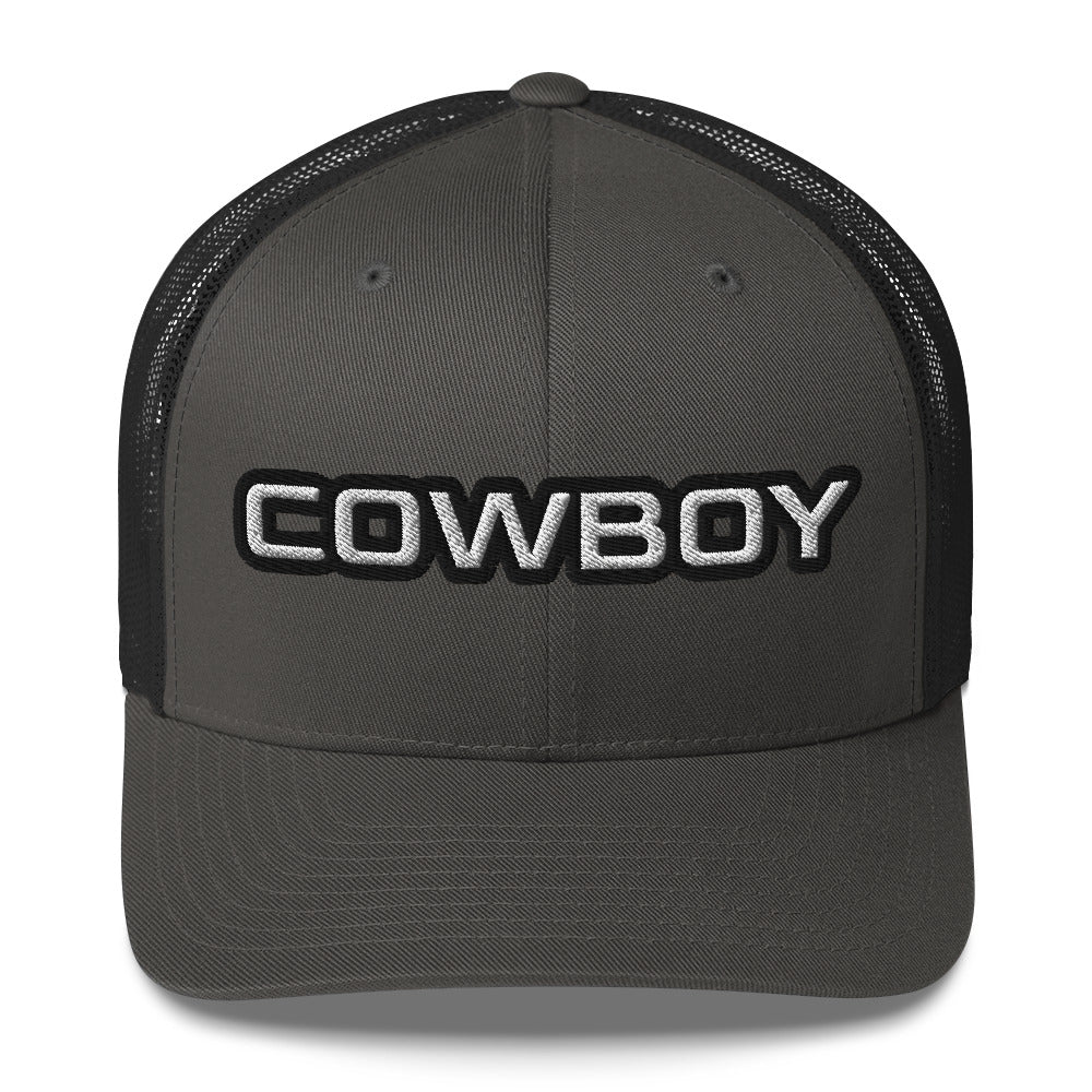 Cowboy Embroidered Trucker Cap
