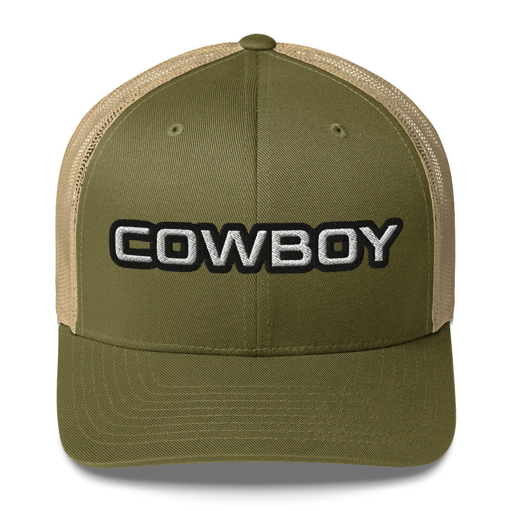 Cowboy Embroidered Trucker Cap