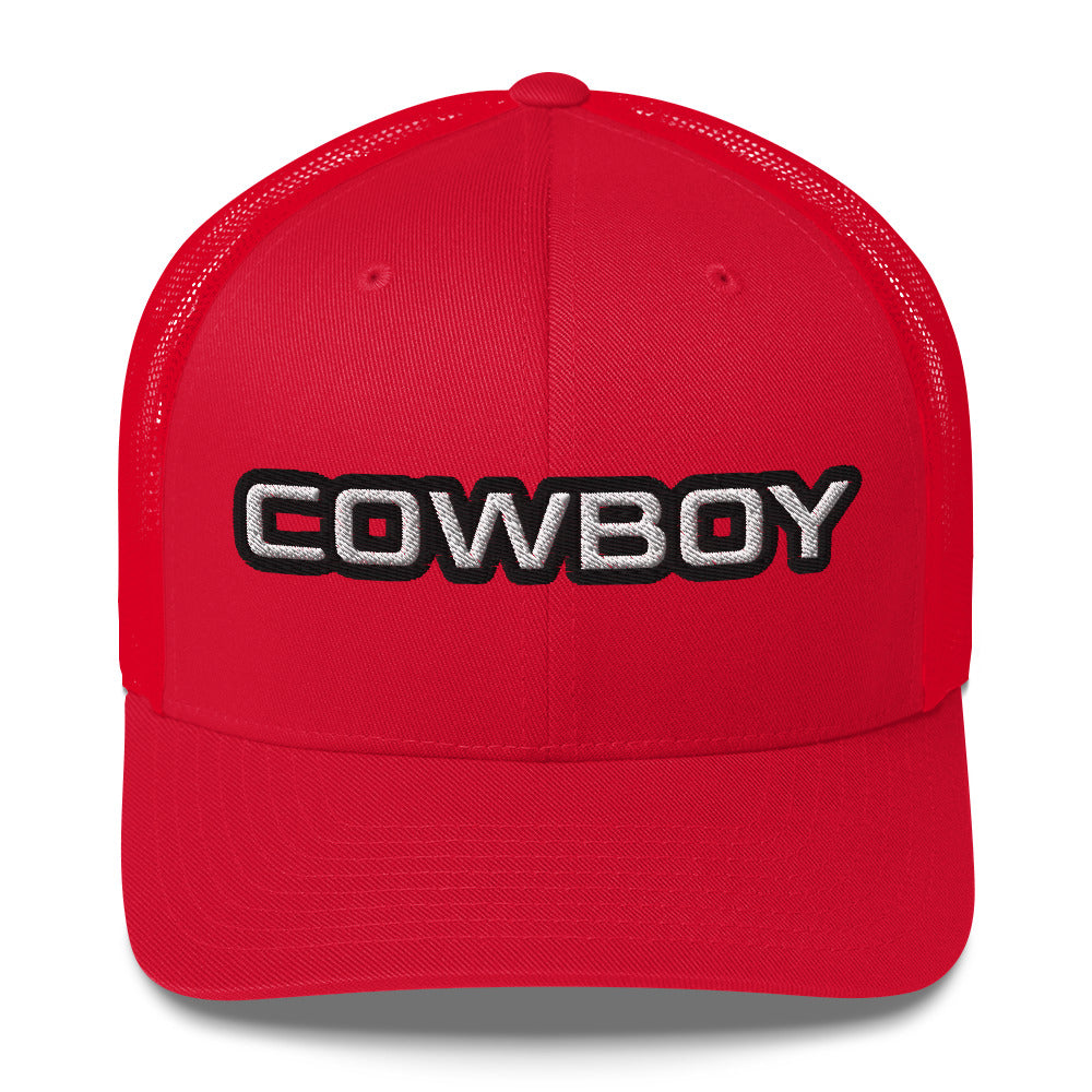 Cowboy Embroidered Trucker Cap