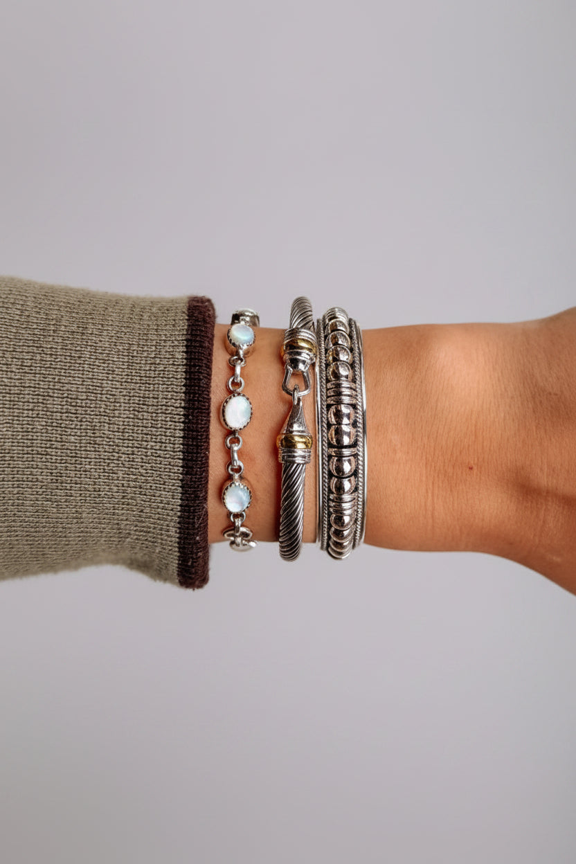 Riverwind Silver Coil Cuff Bracelet