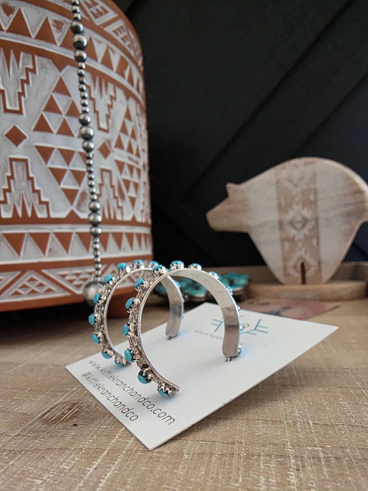 THE ZUNI TURQUOISE HOOP EARRINGS