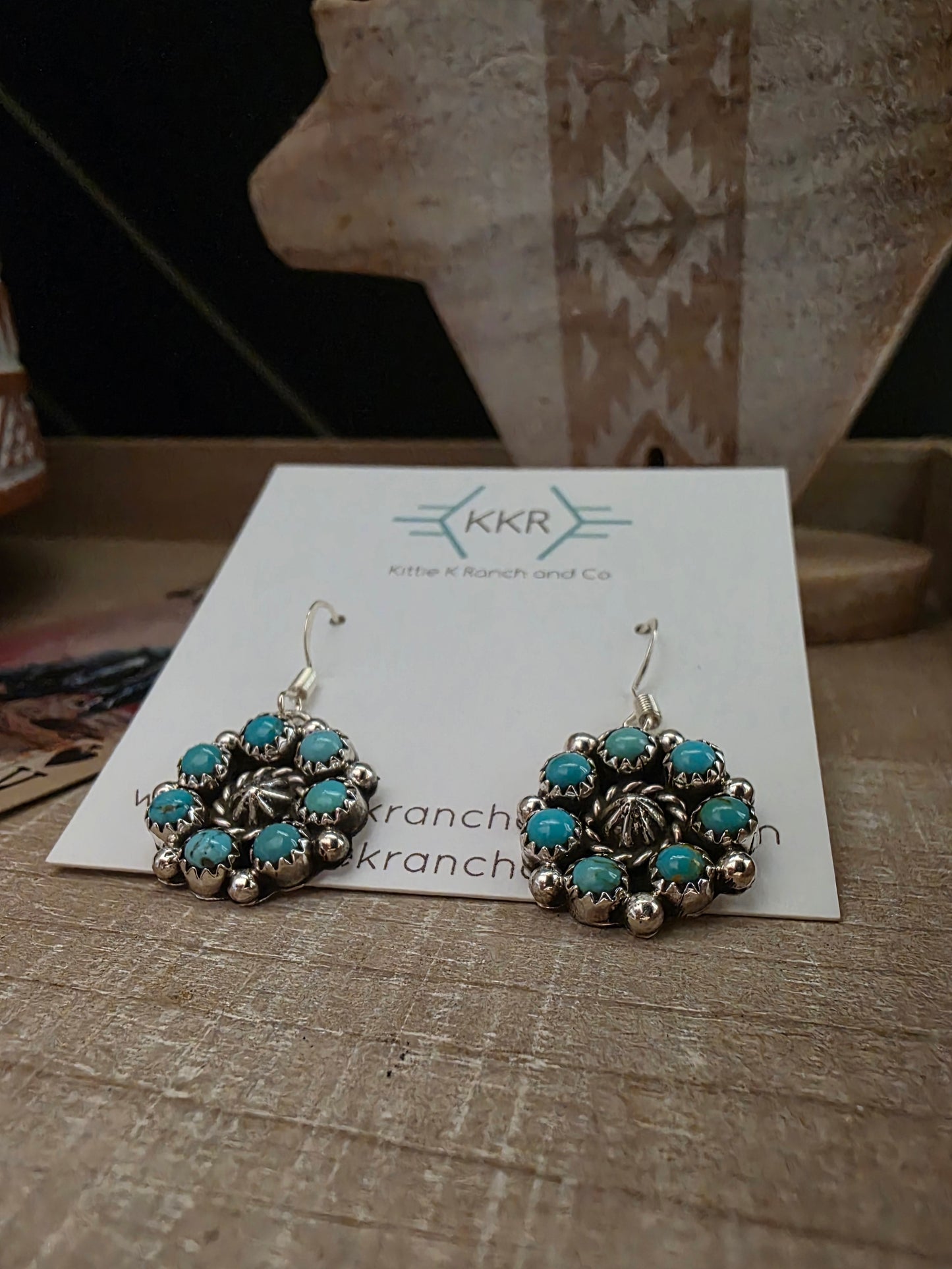FAIRREN BEGAY KINGMAN TURQUOISE EARRINGS