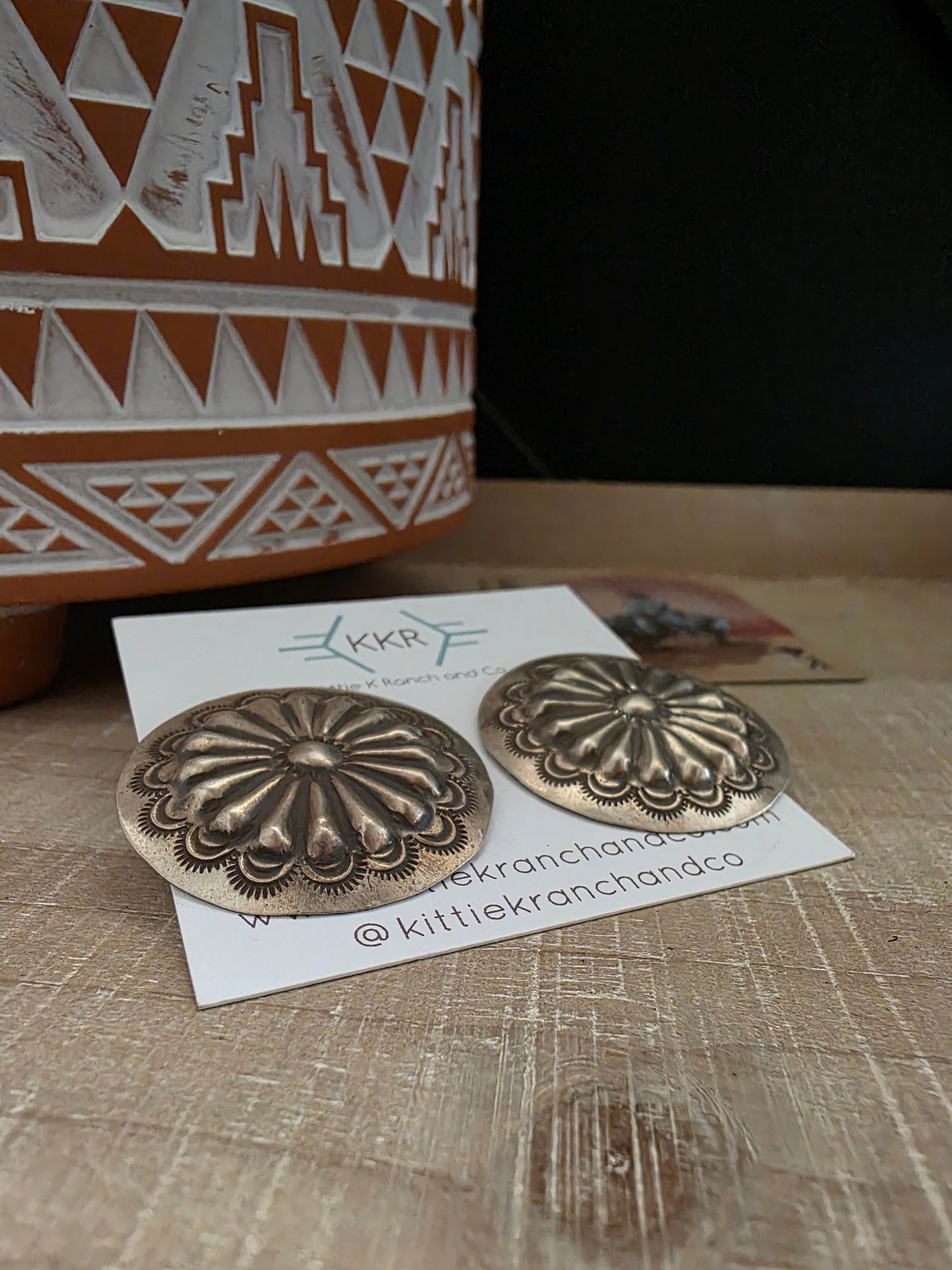 THE ARLENE SOCE LARGE SILVER CONCHO STUDS