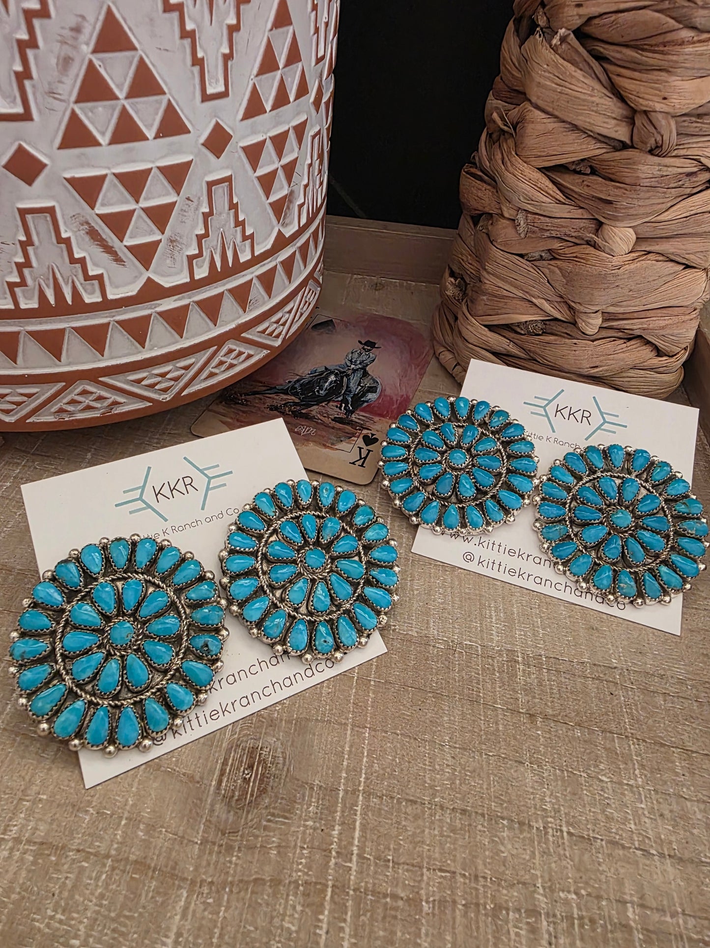ALICIA WILSON XL TURQUOISE CLUSTER STUDS