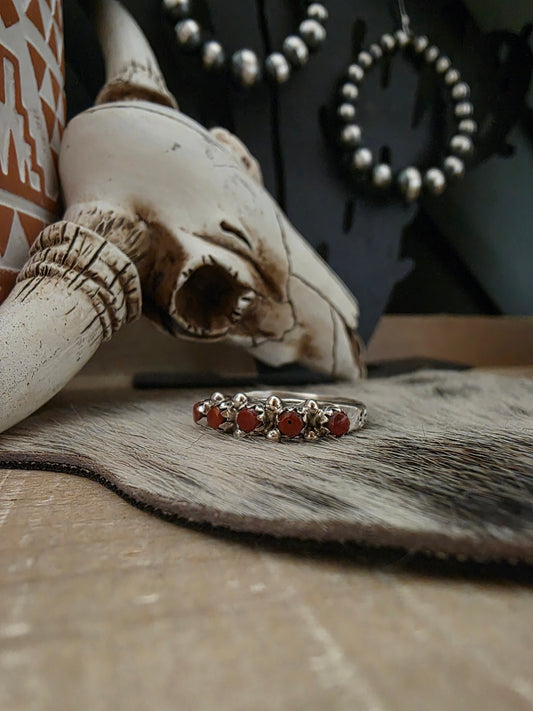 MURRAY HANNAWEEKA STERLING SILVER AND CORAL BAND