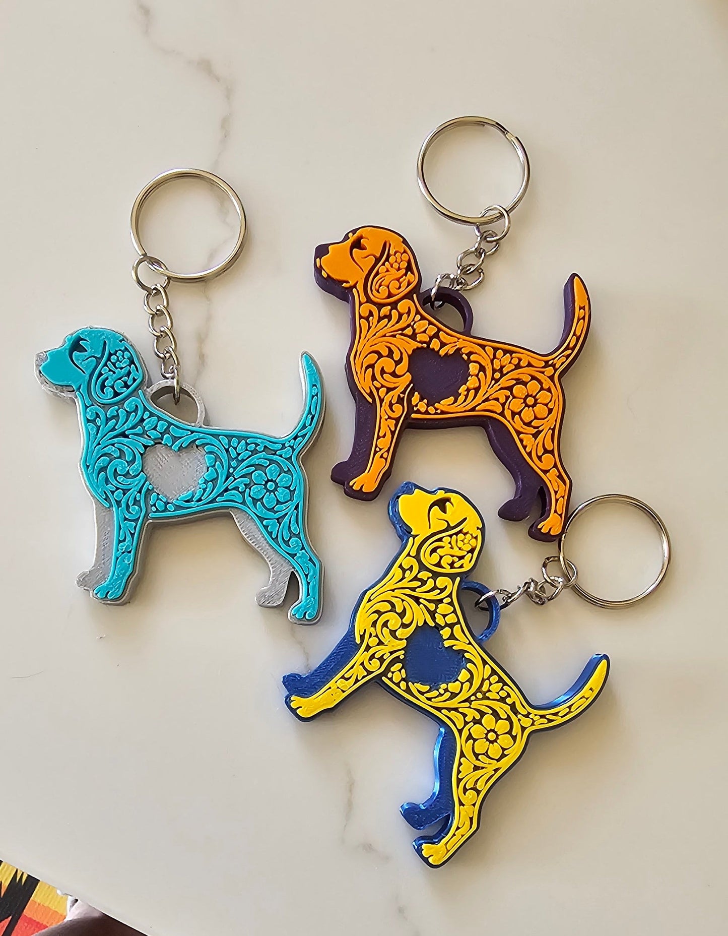 3D Print Tooled Beagle Save the Beagles Fundraiser Keychain Purse Charm Ornament Made in America