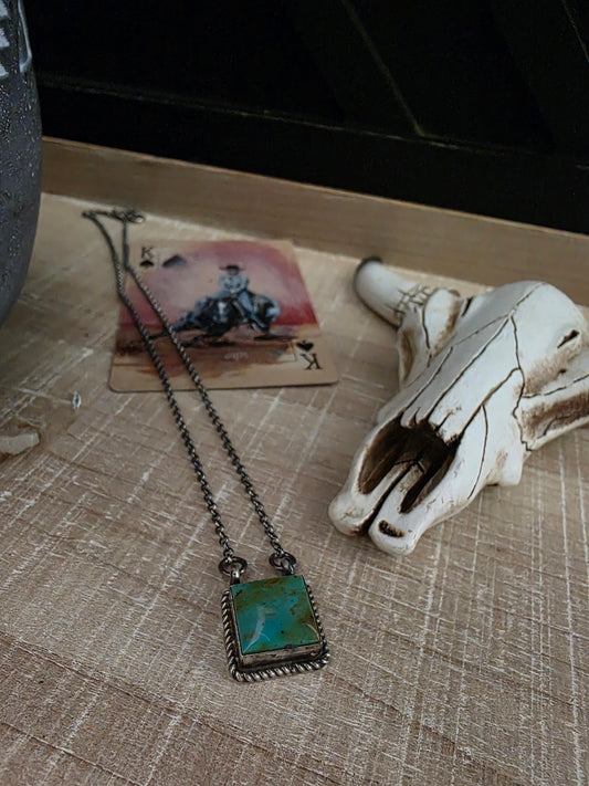 THE DIXON LITTLE TURQUOISE SQUARE NECKLACE