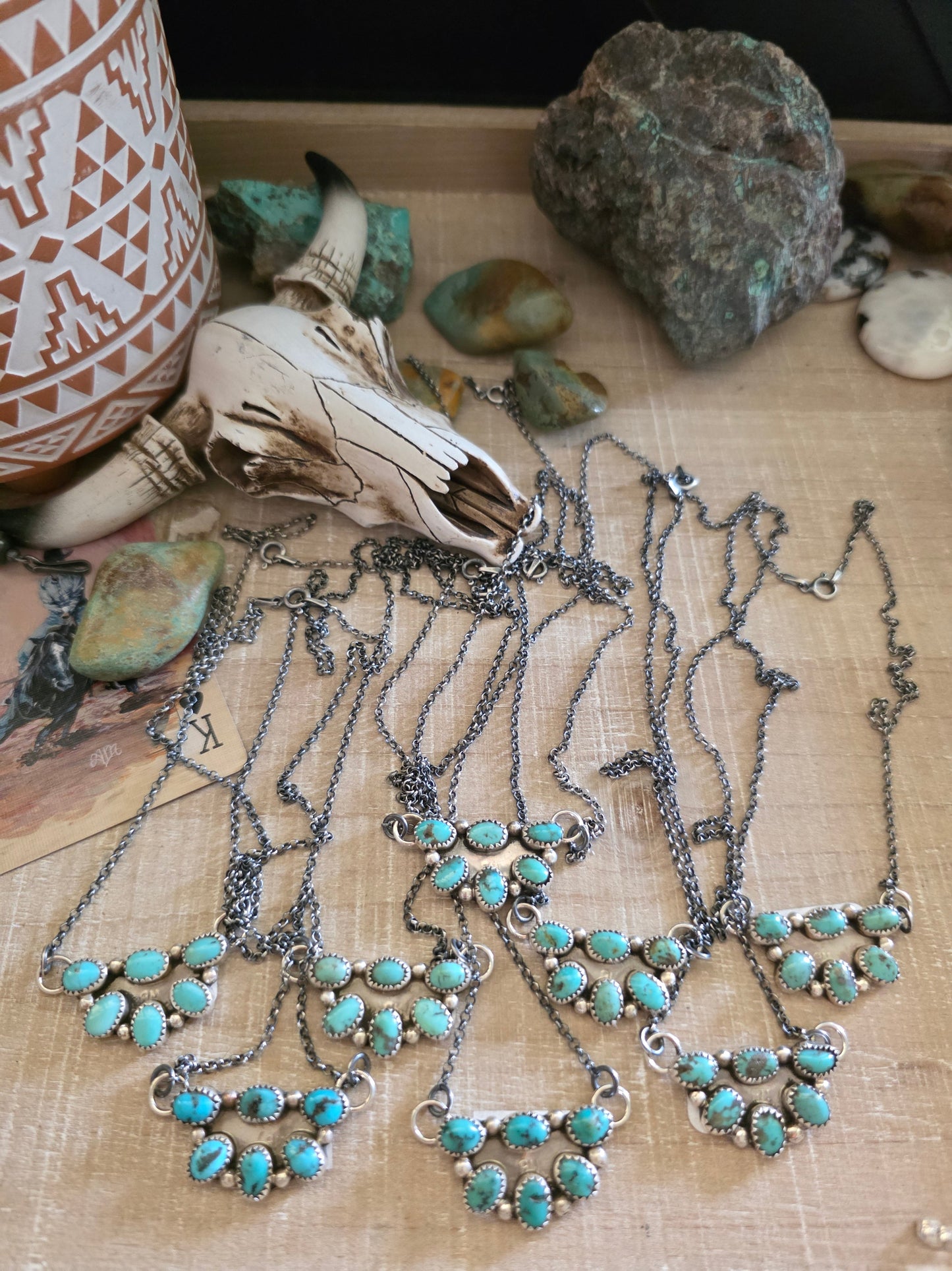 MAXINE RAMIREZ KINGMAN TURQUOISE LITTLE CLUSTER NECKLACE