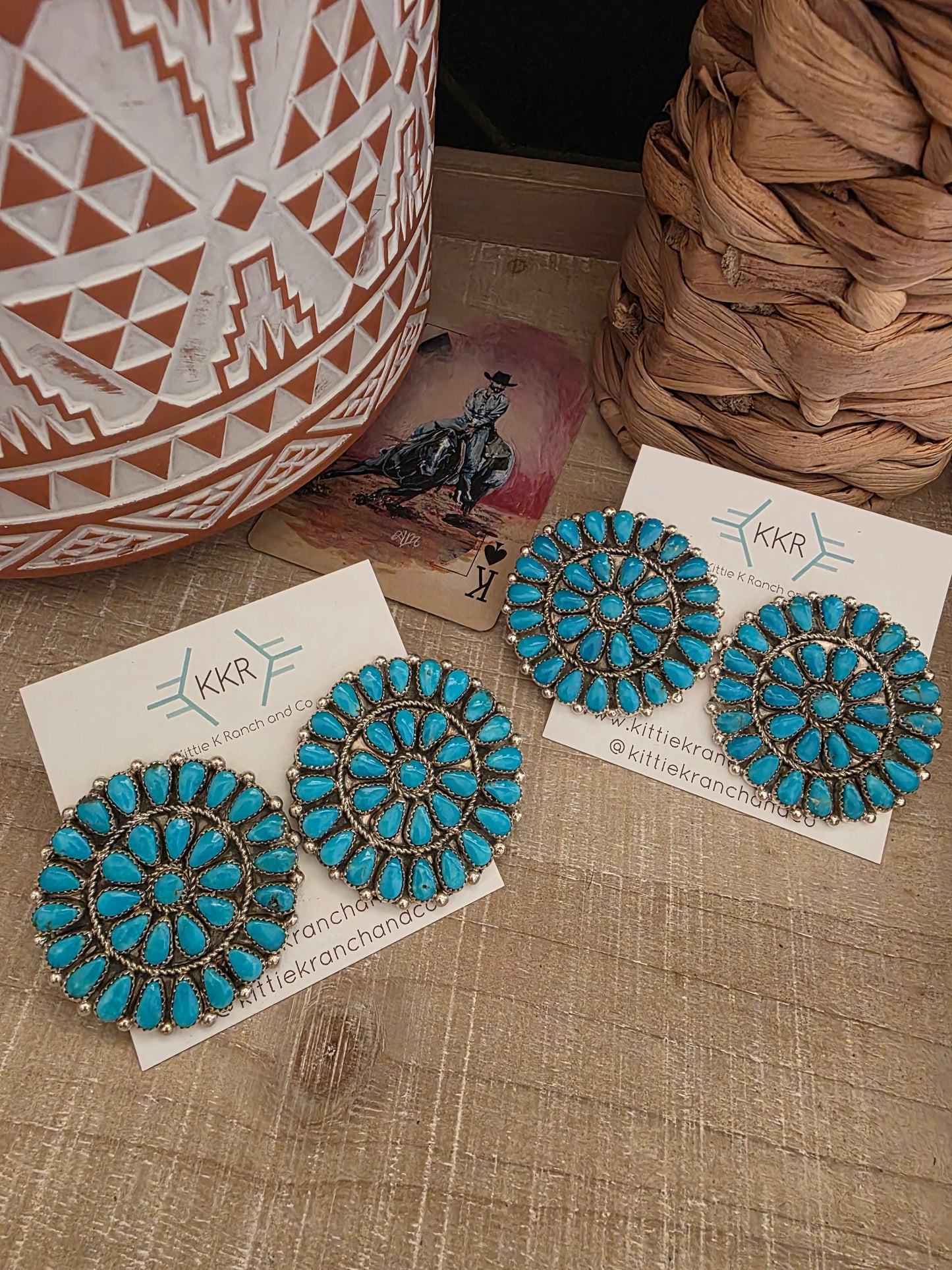 ALICIA WILSON XL TURQUOISE CLUSTER STUDS