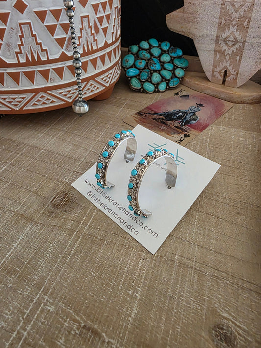 THE ZUNI TURQUOISE HOOP EARRINGS