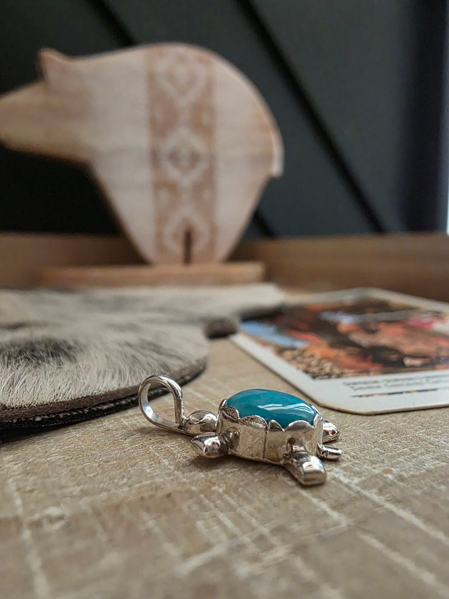 THERESA KINSEL TURQUOISE TURTLE PENDANT