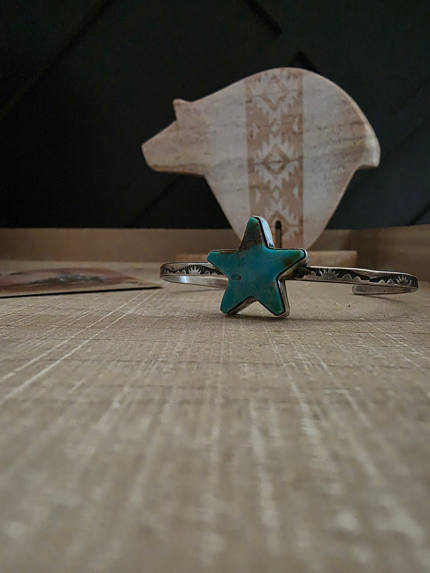 DONOVAN SKEETS KINGMAN TURQUOISE STAR CUFF