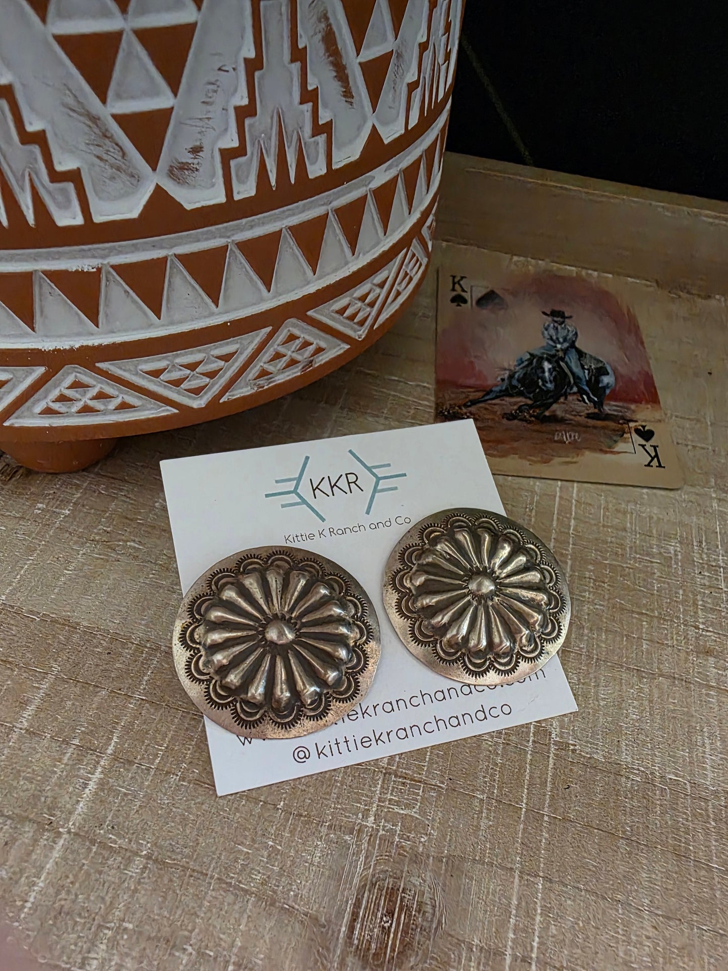THE ARLENE SOCE LARGE SILVER CONCHO STUDS