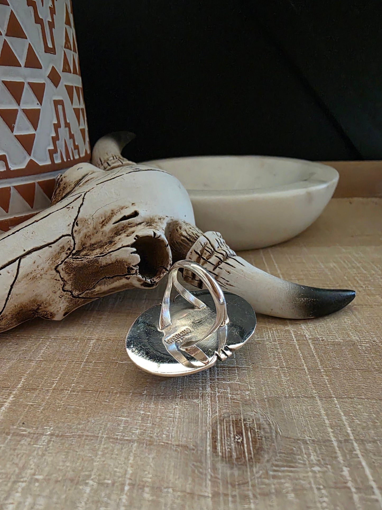 RENELL PERRY CHACO LARGE OVAL TURQUOISE RING