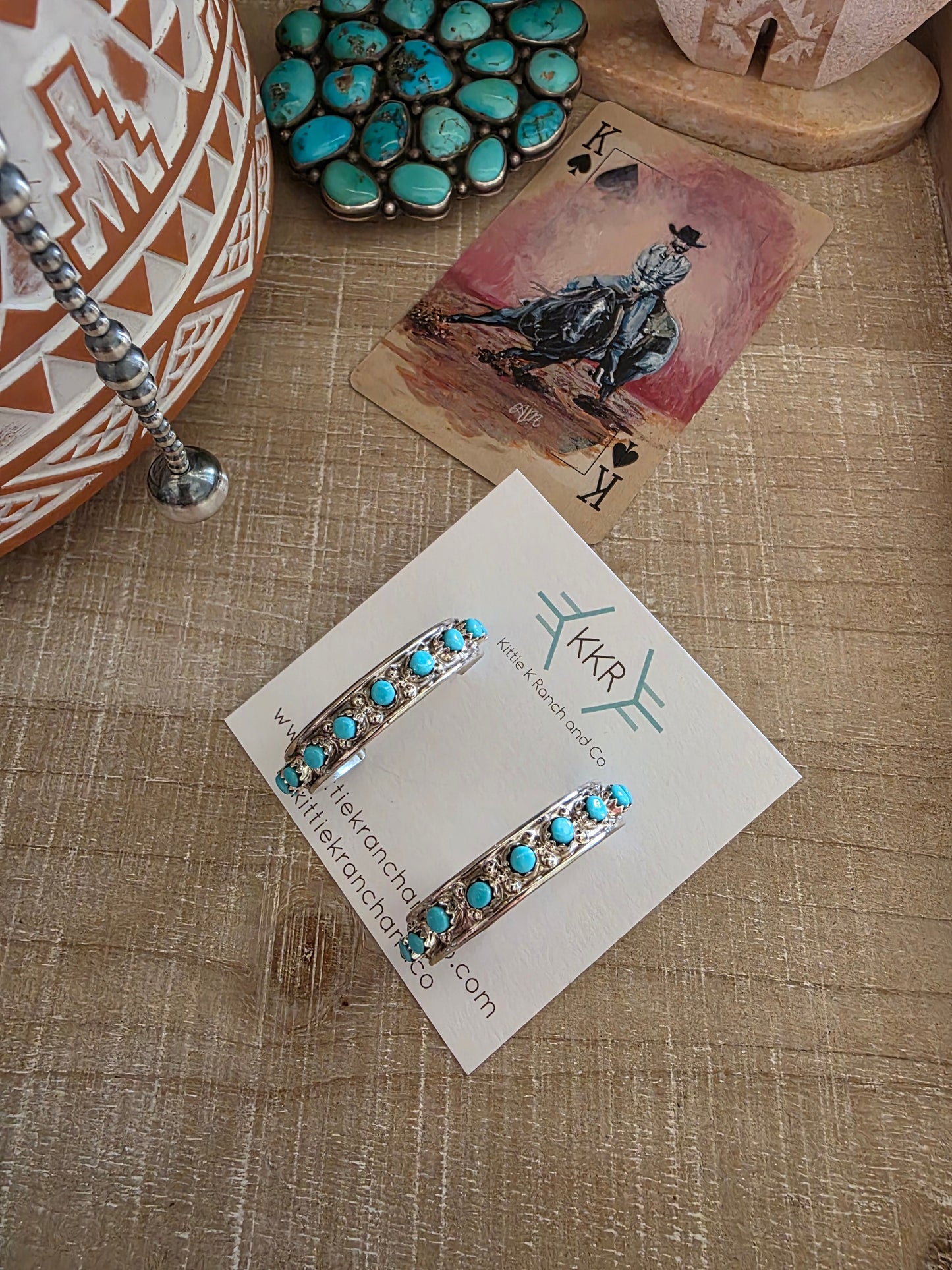 THE ZUNI TURQUOISE HOOP EARRINGS