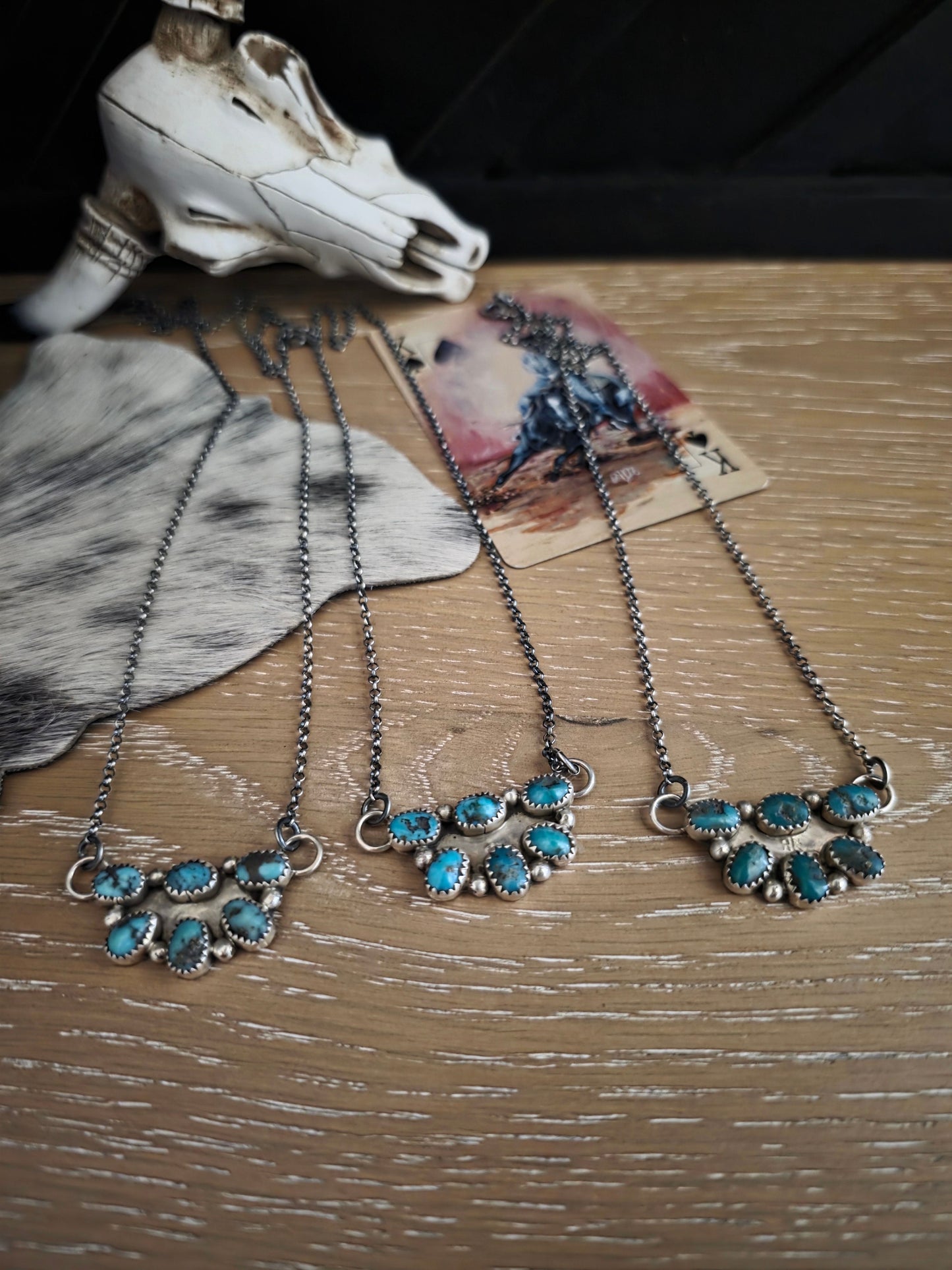 MAXINE RAMIREZ KINGMAN TURQUOISE LITTLE CLUSTER NECKLACE