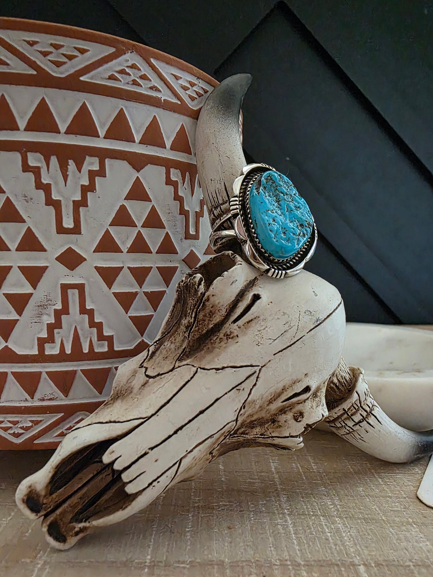 JUNIOR BEGAY KINGMAN TURQUOISE RING