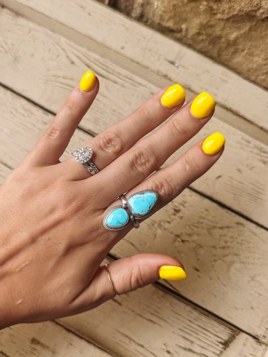 Roanoke Sonoran Gold/ Golden Hills 2 Stone Adjustable Ring