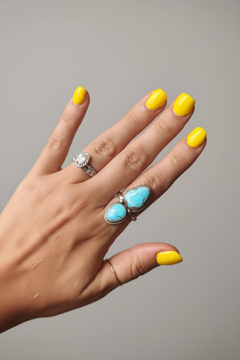 Roanoke Sonoran Gold/ Golden Hills 2 Stone Adjustable Ring