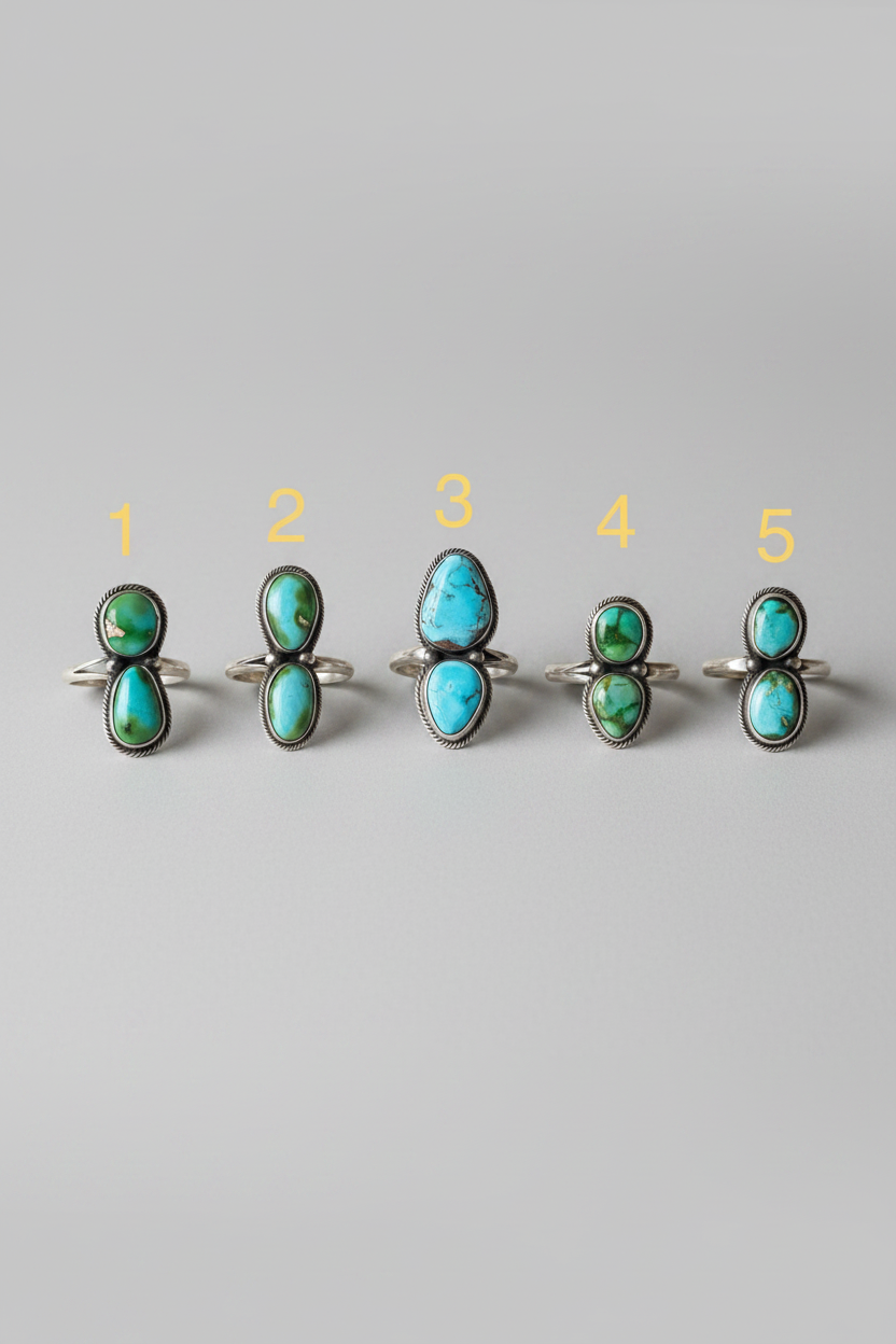 Roanoke Sonoran Gold/ Golden Hills 2 Stone Adjustable Ring