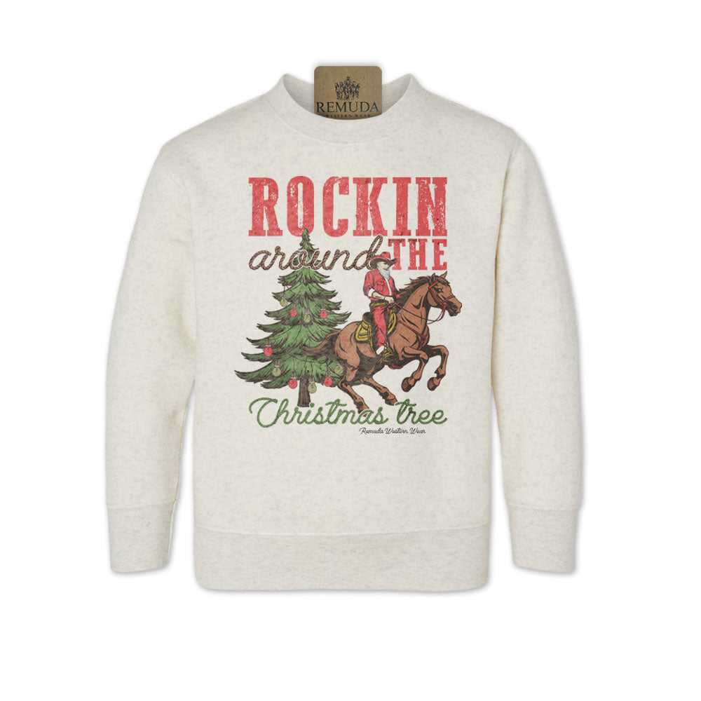Rockin Around The Christmas Tree - Toddler Western Santa Sweatshirt