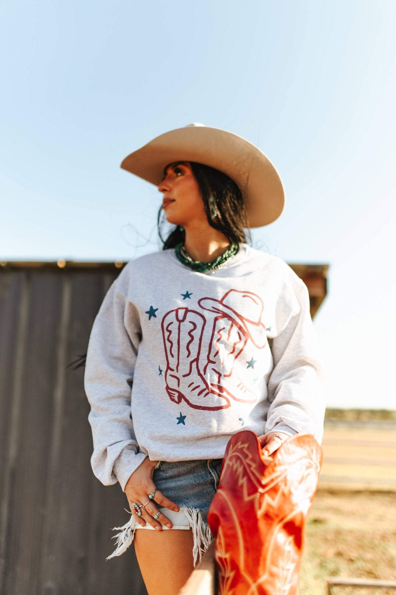 Star Spangled Boots Graphic Sweatshirt