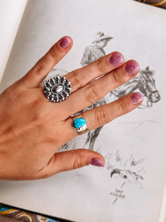 Ronan Hammered Turquoise Ring