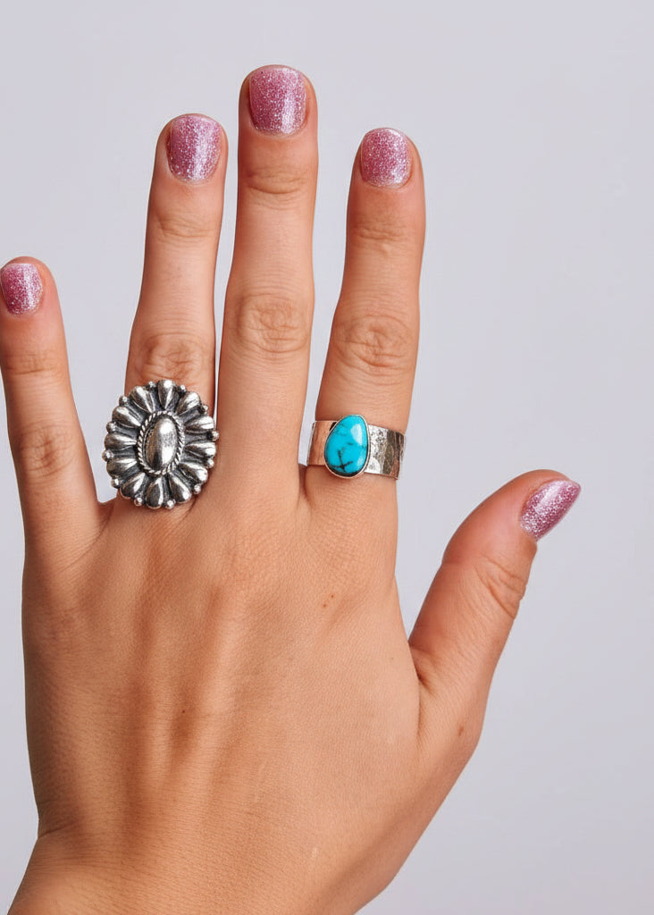 Ronan Hammered Turquoise Ring
