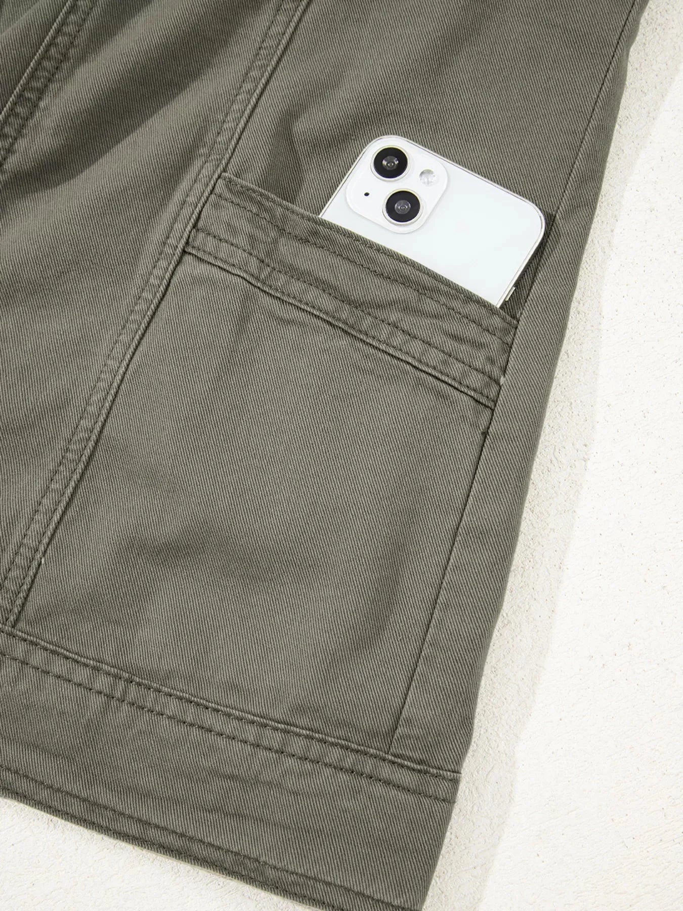 Ruffled Patchwork Cotton Denim Jacket Vest