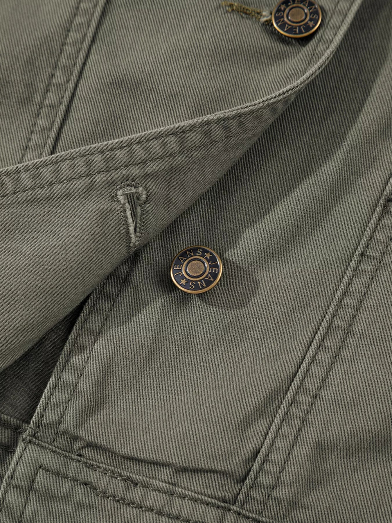 Ruffled Patchwork Cotton Denim Jacket Vest