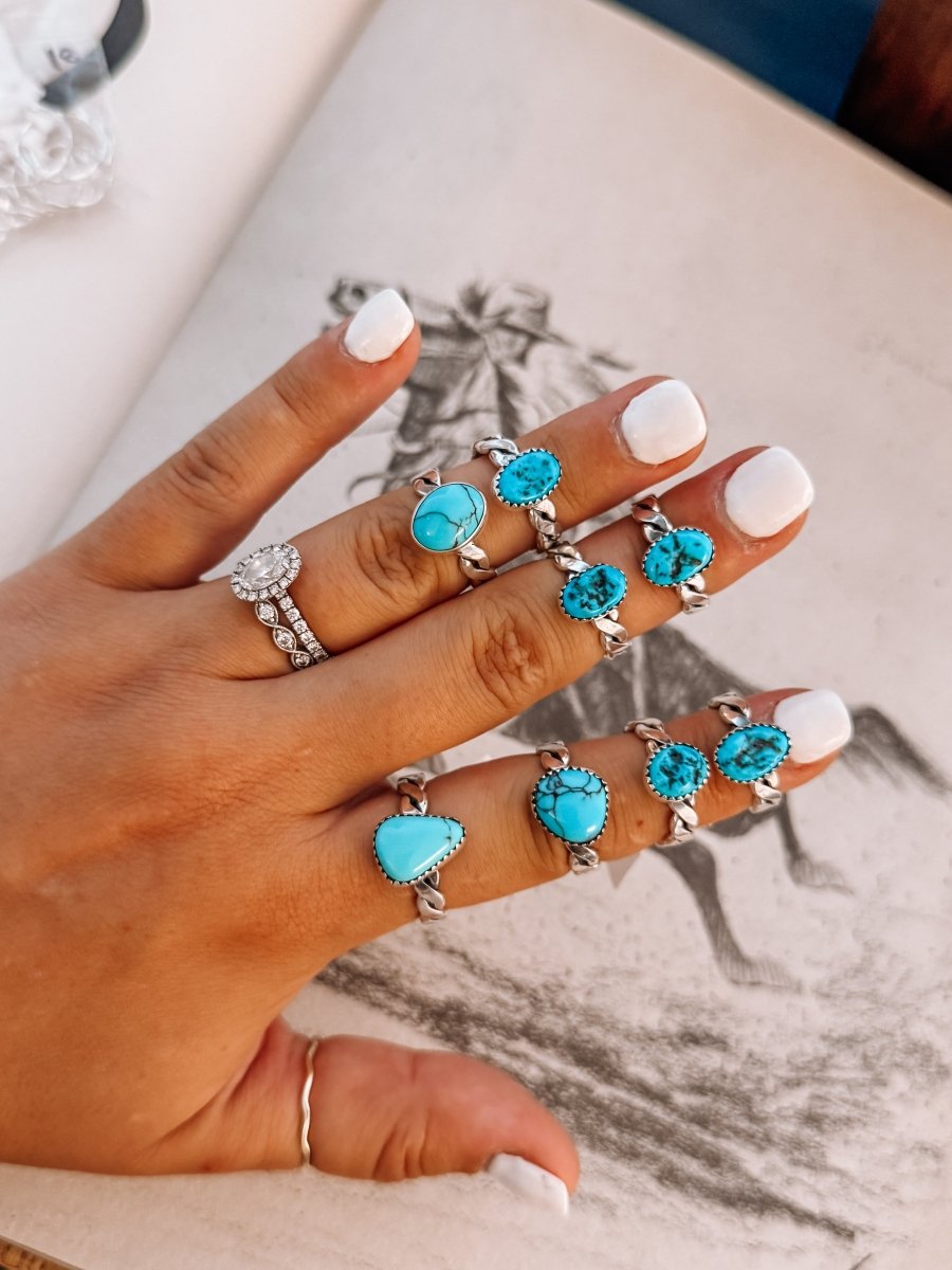 Rye Turquoise Twist Ring