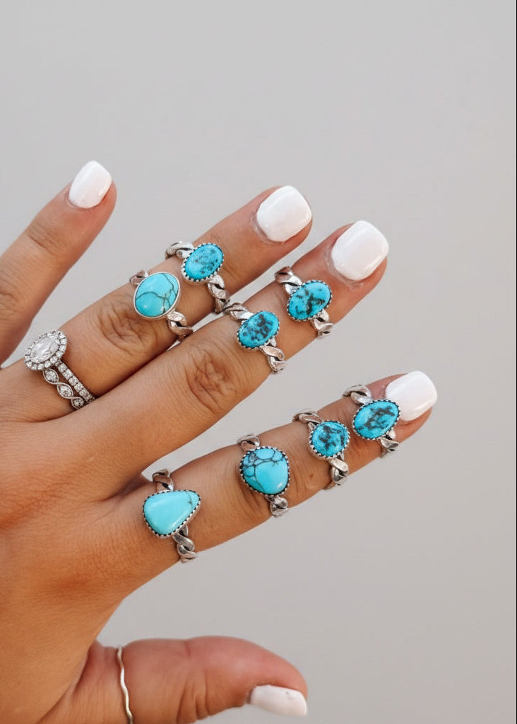 Rye Turquoise Twist Ring