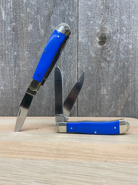 Moore - DELRIN HANDLED ENGRAVED BOLSTER TRAPPER - 4-1/8"