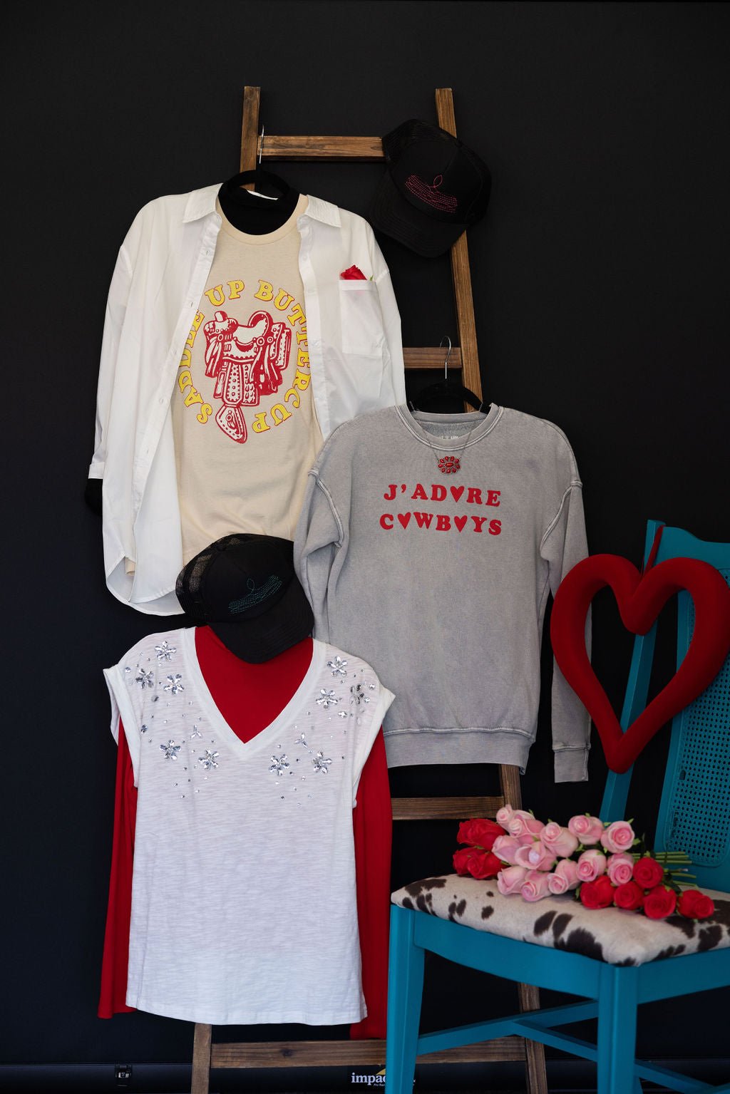 Saddle Up, Buttercup Western Graphic Tee — Hand-Drawn Distressed Cream Cotton Boyfriend Fit (XL remains)