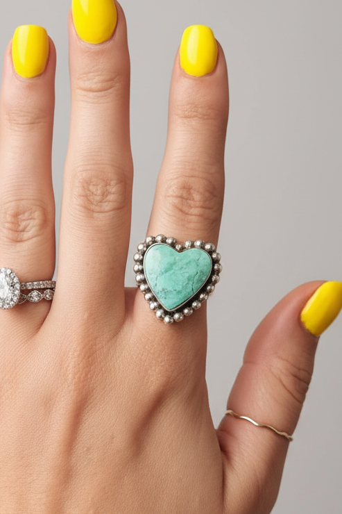 Sadler Turquoise Heart Ring
