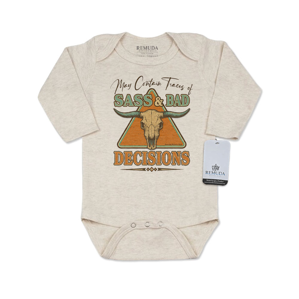 Sass & Bad Decisions - Infant Kids One Piece Western Romper