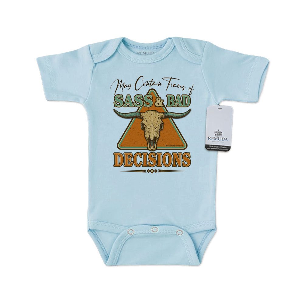 Sass & Bad Decisions - Infant Kids One Piece Western Romper