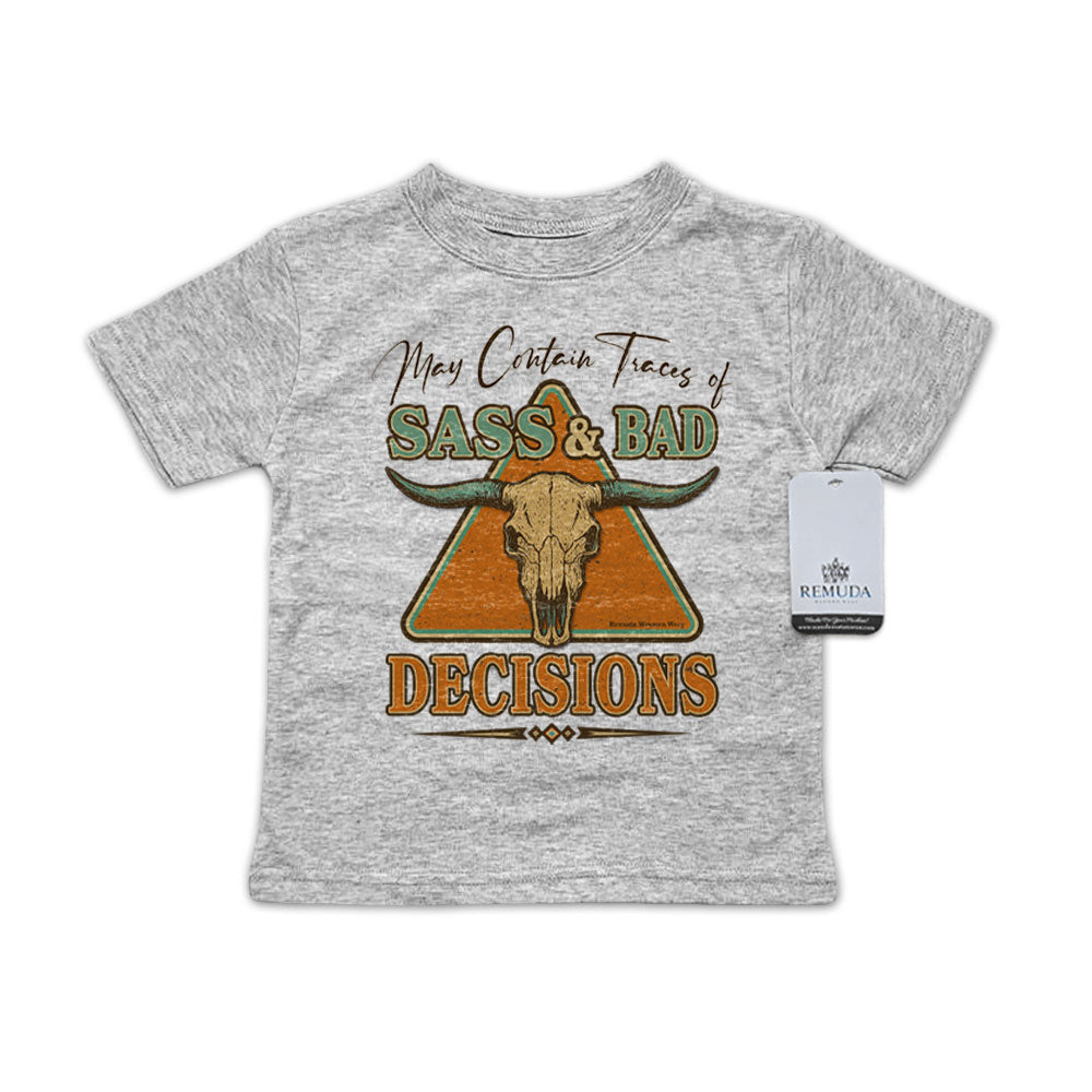 Sass & Bad Decisions - Infant Kids Western Tee T-Shirt