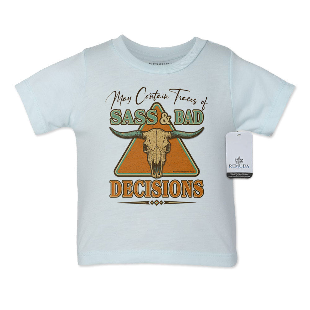 Sass & Bad Decisions - Infant Kids Western Tee T-Shirt