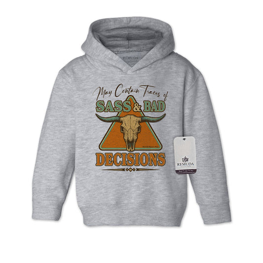 Sass & Bad Decisions - Toddler Western Pullover Hoodie