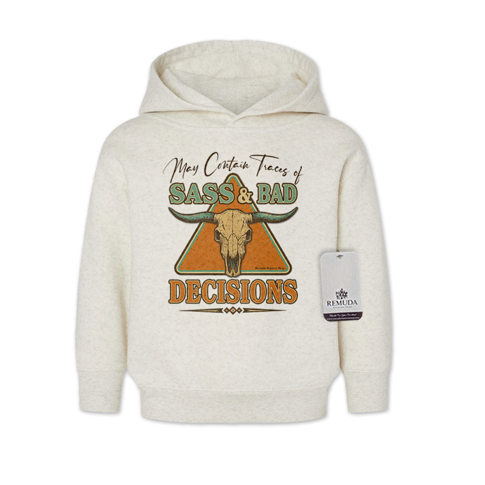 Sass & Bad Decisions - Toddler Western Pullover Hoodie