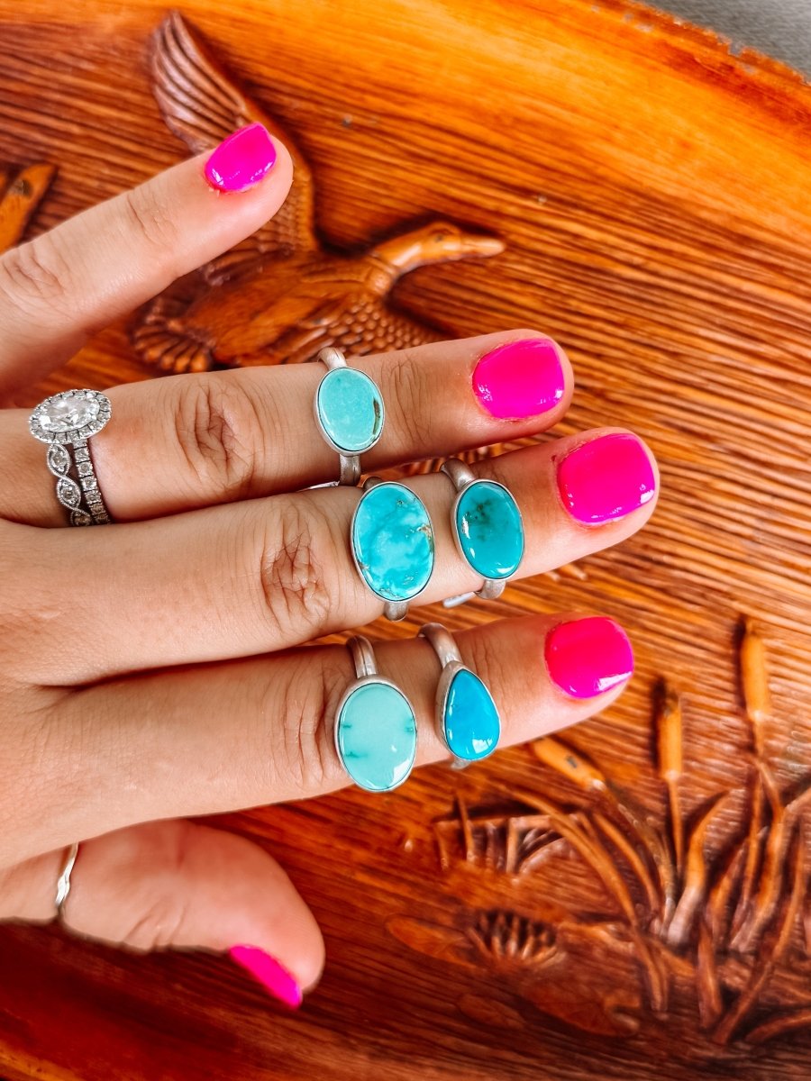 Seabrook Turquoise & Orange Spiny Rings