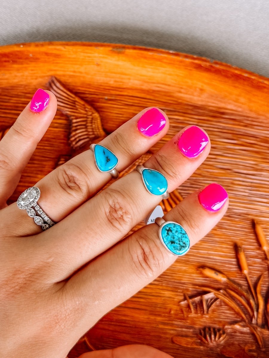 Seabrook Turquoise & Orange Spiny Rings