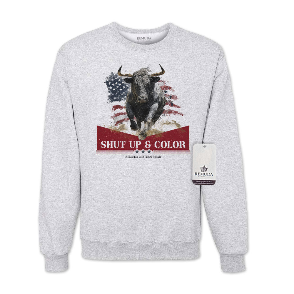 Shut Up & Color - Patriotic Adult Unisex Western Sweatshirt