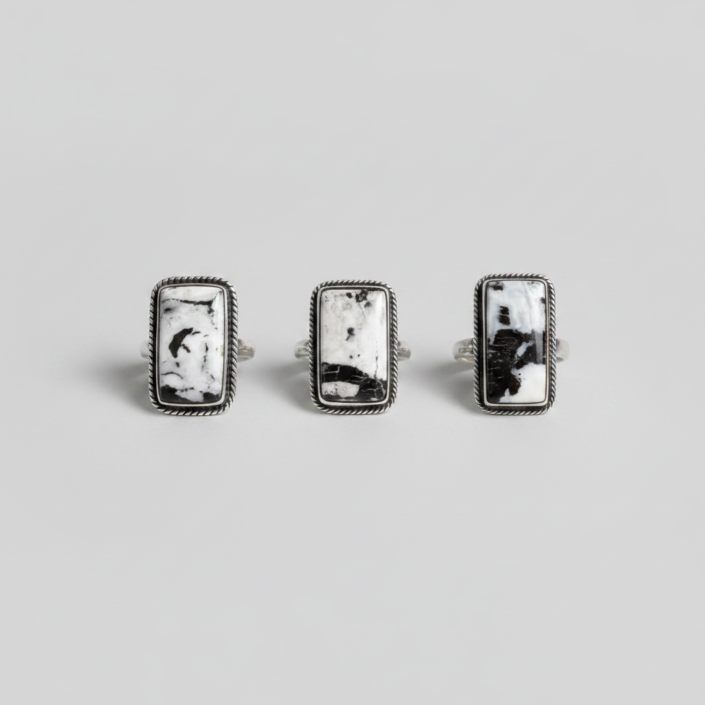 Sinton White Buffalo Rectangle Ring