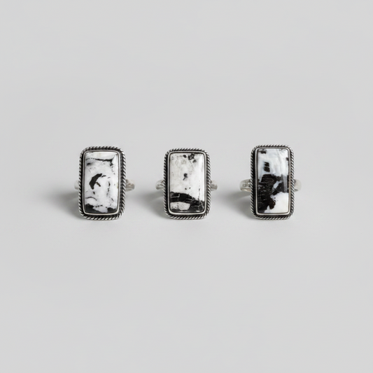 Sinton White Buffalo Rectangle Ring
