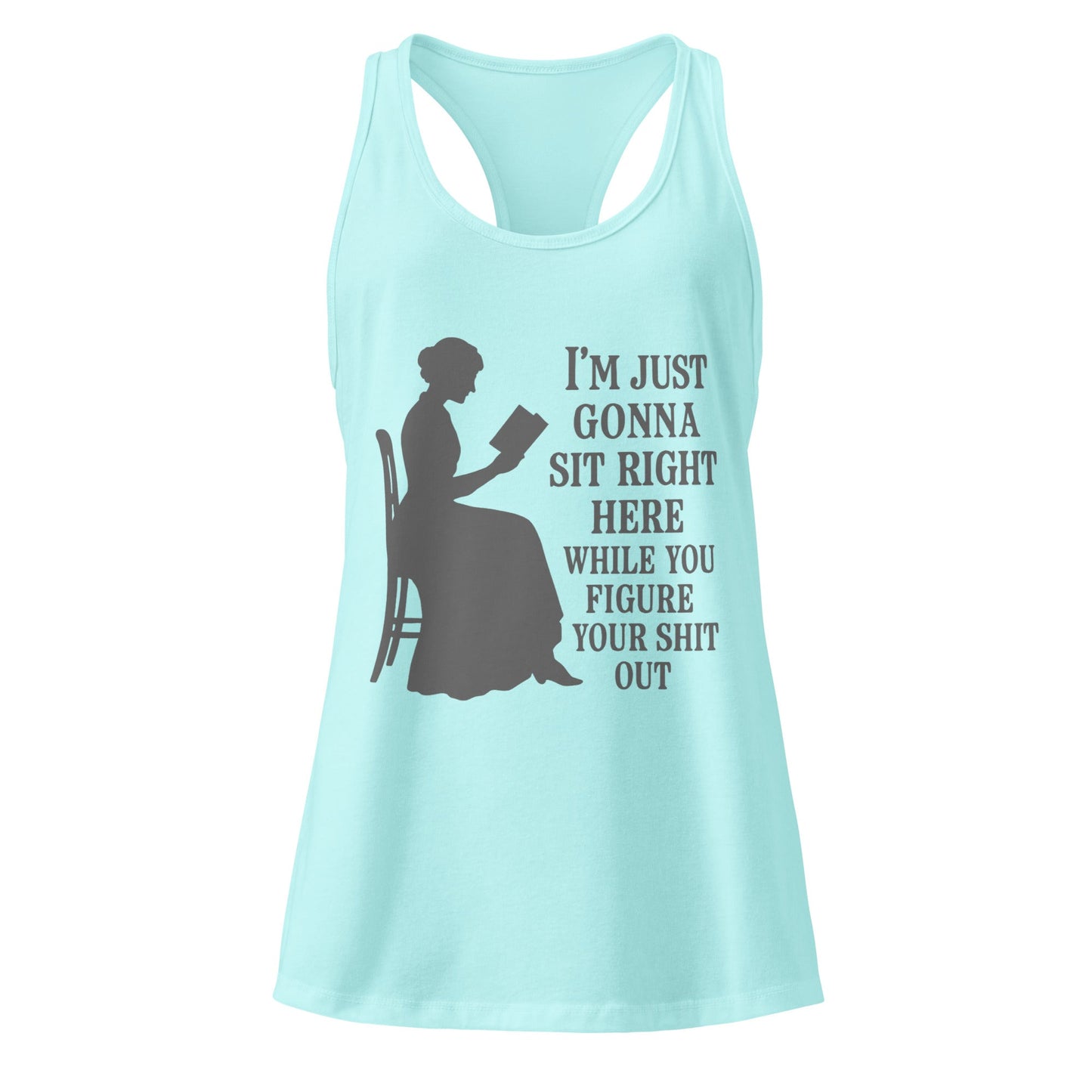 Sit Right Here Graphic Racerback Tank