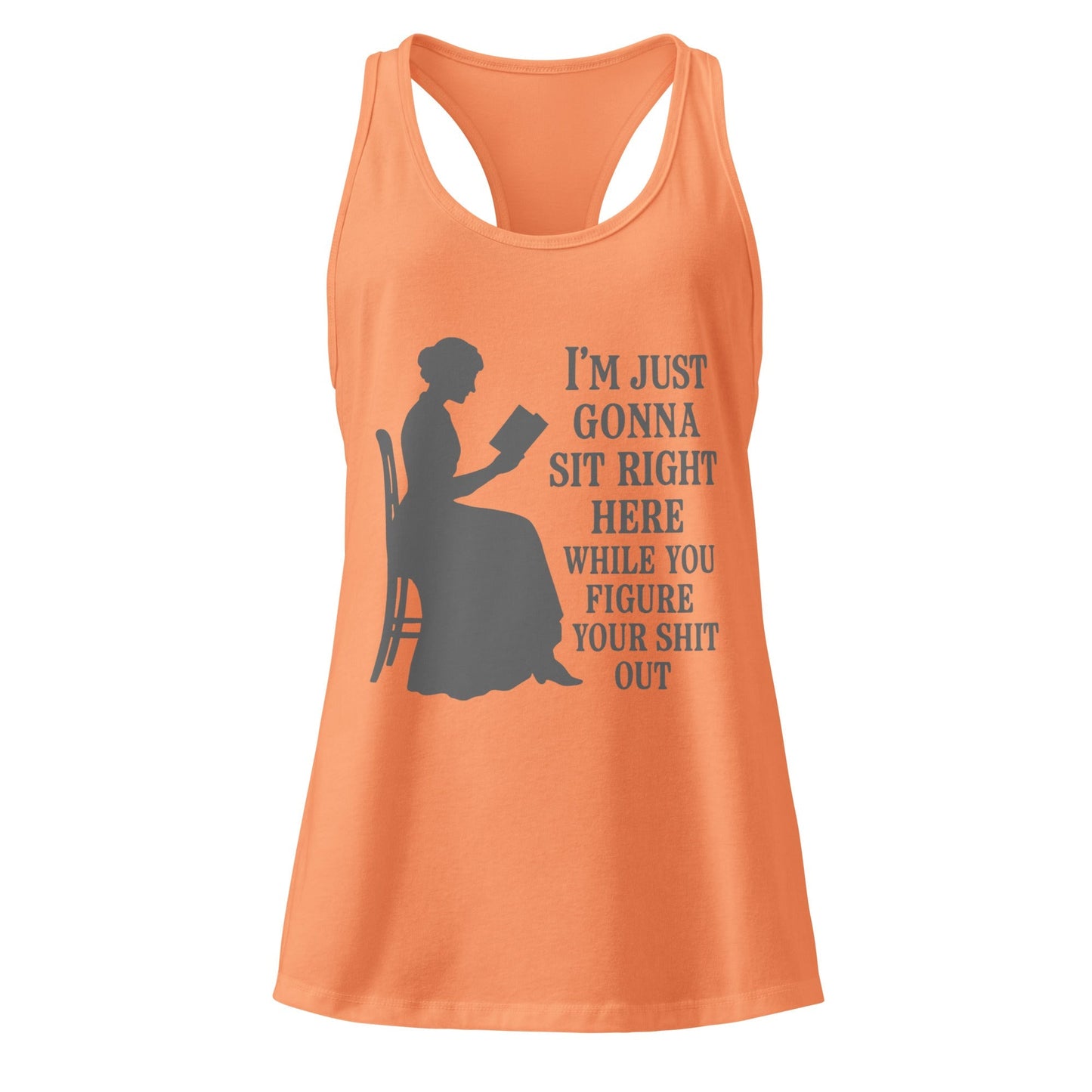 Sit Right Here Graphic Racerback Tank