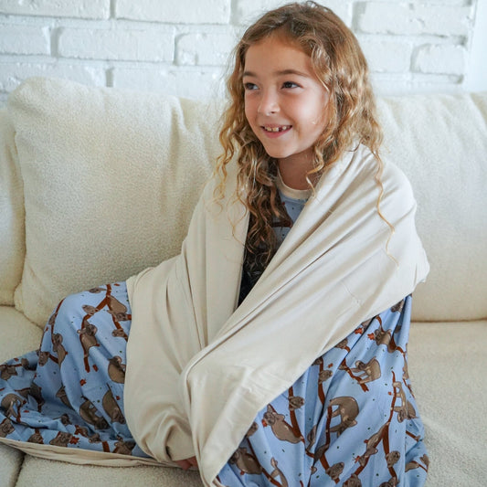 Sloth Reversible Double Layer Bamboo Blanket