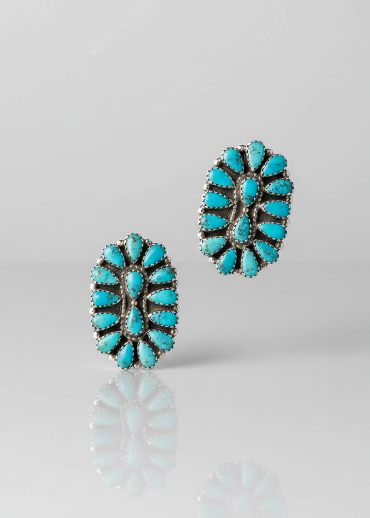 Snook Turquoise Cluster Earrings